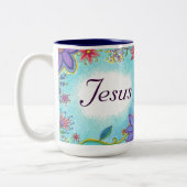 2 Couleurs Belle tasse avec l'écriture sainte de Jésus (Gauche)