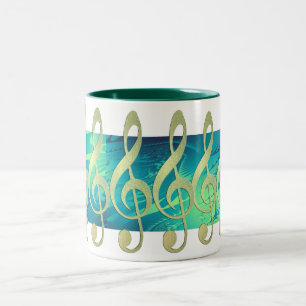 2 Couleurs Belle tasse de clef triple d'or