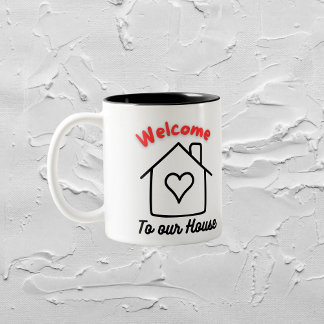 2 Couleurs Bienvenue dans notre tasse à la maison
