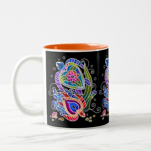 2 Couleurs BINDI TURTLE tasse choisir arrière - plan et style (Gauche)