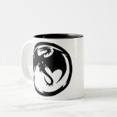 2 Couleurs Black Dragon tasse à deux tons (Devant gauche)