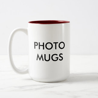 2 Couleurs Blanc à deux tons de tasse de photo personnalisé