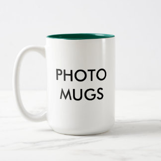 2 Couleurs Blanc à deux tons de tasse de photo personnalisé