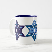 2 Couleurs Blanc de tasse de SHALOM (Devant gauche)