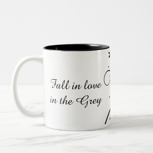 2 Couleurs Blanc officiel d'Allison - tasse de café grise (Gauche)