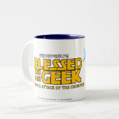 2 Couleurs Blessed sont la tasse de geek (Devant gauche)
