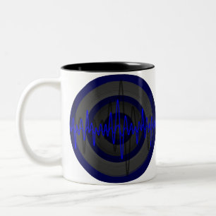 2 Couleurs Bleu foncé Tasse ronde