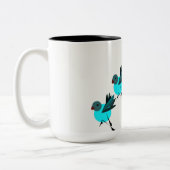 2 Couleurs Bleu Oiseaux tasse de café (Gauche)