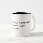 2 Couleurs Bonjour, mon nom est tasse personnalisable (Devant droit)