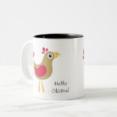 2 Couleurs Bonjour poulet ! Tasse (Devant gauche)