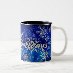 2 Couleurs Bonnes fêtes tasse de flocon de neige