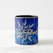 2 Couleurs Bonnes fêtes tasse de flocon de neige (Centre)