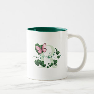 2 Couleurs Bouquet de feuilles en forme de cœur Tasse à café 