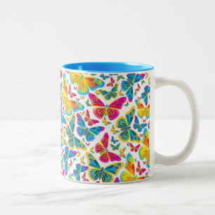 2 Couleurs Bright beterflies café tasse