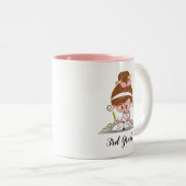 2 Couleurs Brune personnalisée de tasse de professeur (Devant droit)