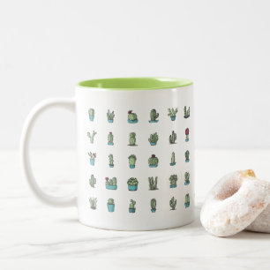 2 Couleurs Cactus et tasse de Succulents