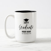 2 Couleurs Cadeau de fin d'études sur mesure Tasse à café per (Gauche)