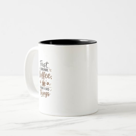 2 Couleurs Cadeau de tasse de café à typographie moderne (Devant gauche)