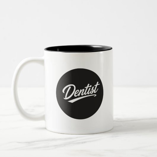 2 Couleurs Cadeau Tasse Café Typographie Script Dentaire (Gauche)
