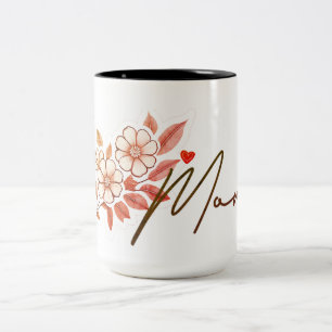 2 Couleurs Cadeau Tasse Élégante Rétro Fleurie pour Maman