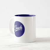 2 Couleurs Cadeau Tasse Typographie Script pour Entraîneur (Devant gauche)