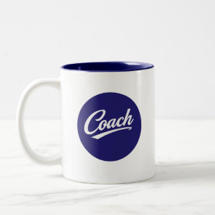 2 Couleurs Cadeau Tasse Typographie Script pour Entraîneur