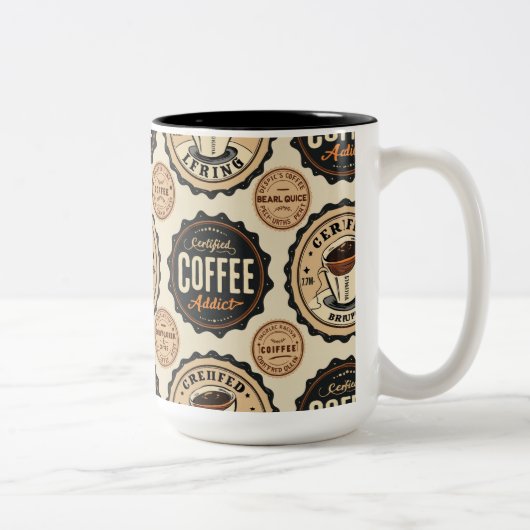 2 Couleurs Café accro à la tasse de café (Droit)