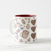 2 Couleurs Café, tasse à thé avec message "Merci" (Devant gauche)