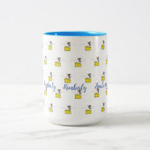 2 Couleurs Café Tasse À Thé, Souris Fromage Aimer Baisers Deu (Centre)