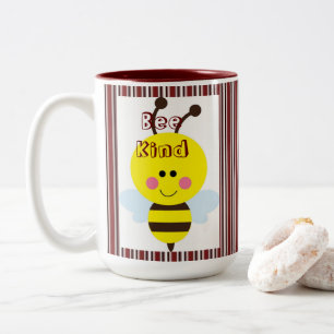 2 Couleurs Café Tasse De Thé, Burgundy Stripe Bee Genre Bumbl