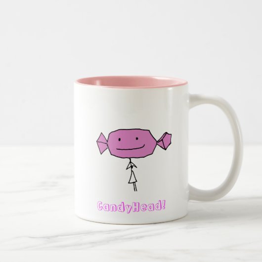 2 Couleurs CandyHead i aiment le rose de tasse d'u (Droit)
