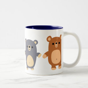 2 Couleurs Caricature mignonne Ours 1 tasse