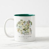 2 Couleurs Carte de mariage aquarelle | Tasse de jeunes marié (Gauche)