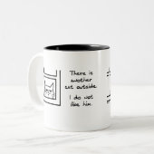 2 Couleurs Ce chat voisin terrible - tasse drôle de chat (Devant gauche)