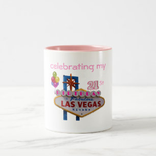2 Couleurs célébration de ma 21ème tasse de Las Vegas