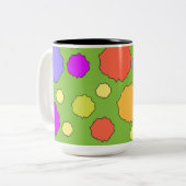2 Couleurs Cercles funky rétro et géométrique sur une tasse (Devant gauche)