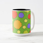 2 Couleurs Cercles funky rétro et géométrique sur une tasse (Devant droit)