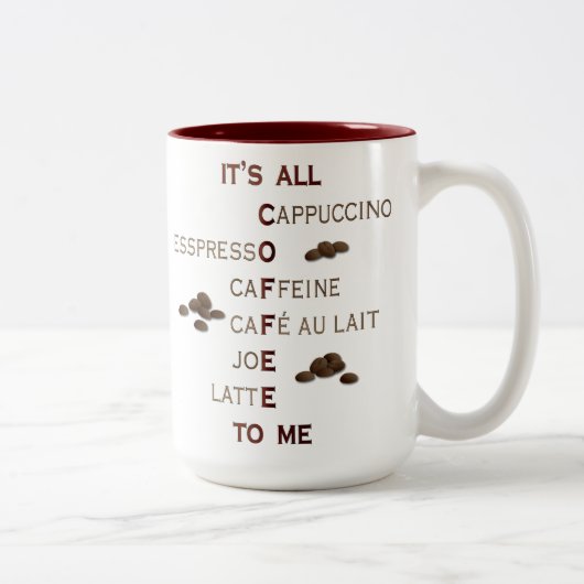 2 Couleurs C'est tout le café à moi tasse (Droit)