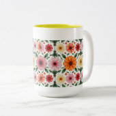 2 Couleurs C'est une tasse à fleurs (Devant droit)