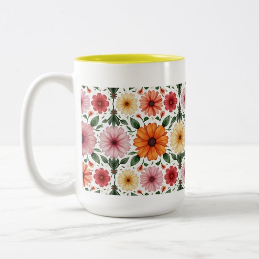 2 Couleurs C'est une tasse à fleurs (Gauche)