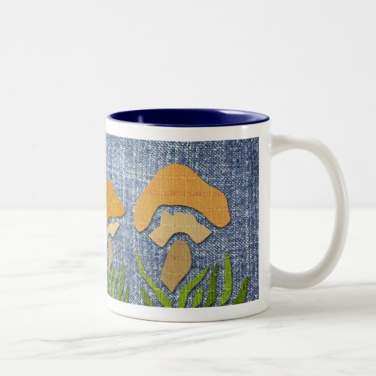2 Couleurs Champignons sur la tasse de denim (Droit)