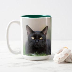 2 Couleurs chat noir - tasse de café
