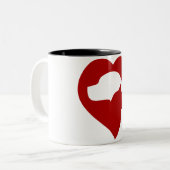 2 Couleurs Chat Rouge Sur La Tasse (Devant gauche)