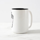 2 Couleurs Chaton noir avec nez rouge caché dans une tasse (Devant droit)