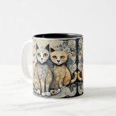 2 Couleurs chats apaisants tasse de café (Devant gauche)