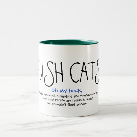 2 Couleurs CHATS DE SILENCE ! La tasse ! (Centre)