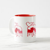 2 Couleurs Chats de Valentine - tasse de boisson (Devant gauche)