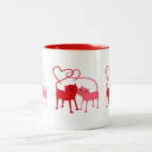 2 Couleurs Chats de Valentine - tasse de boisson (Centre)