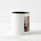2 Couleurs Chats sur une tasse de chaise (Centre)