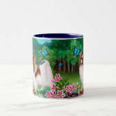 2 Couleurs Chien de Papillon dans la tasse de jardin (Centre)